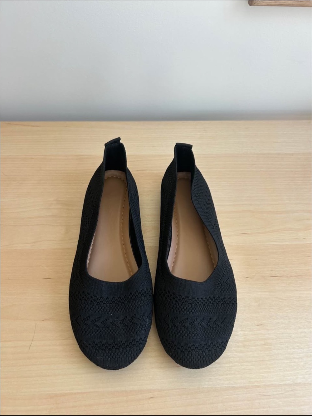 Women's Black Knit Slip-On Flats